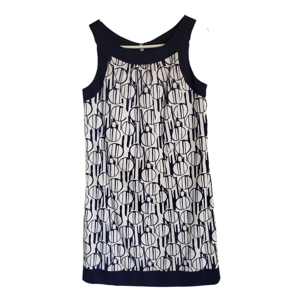 Max and Cleo navy white dress women’s 8 beach Vintage nautical midi sleeveless